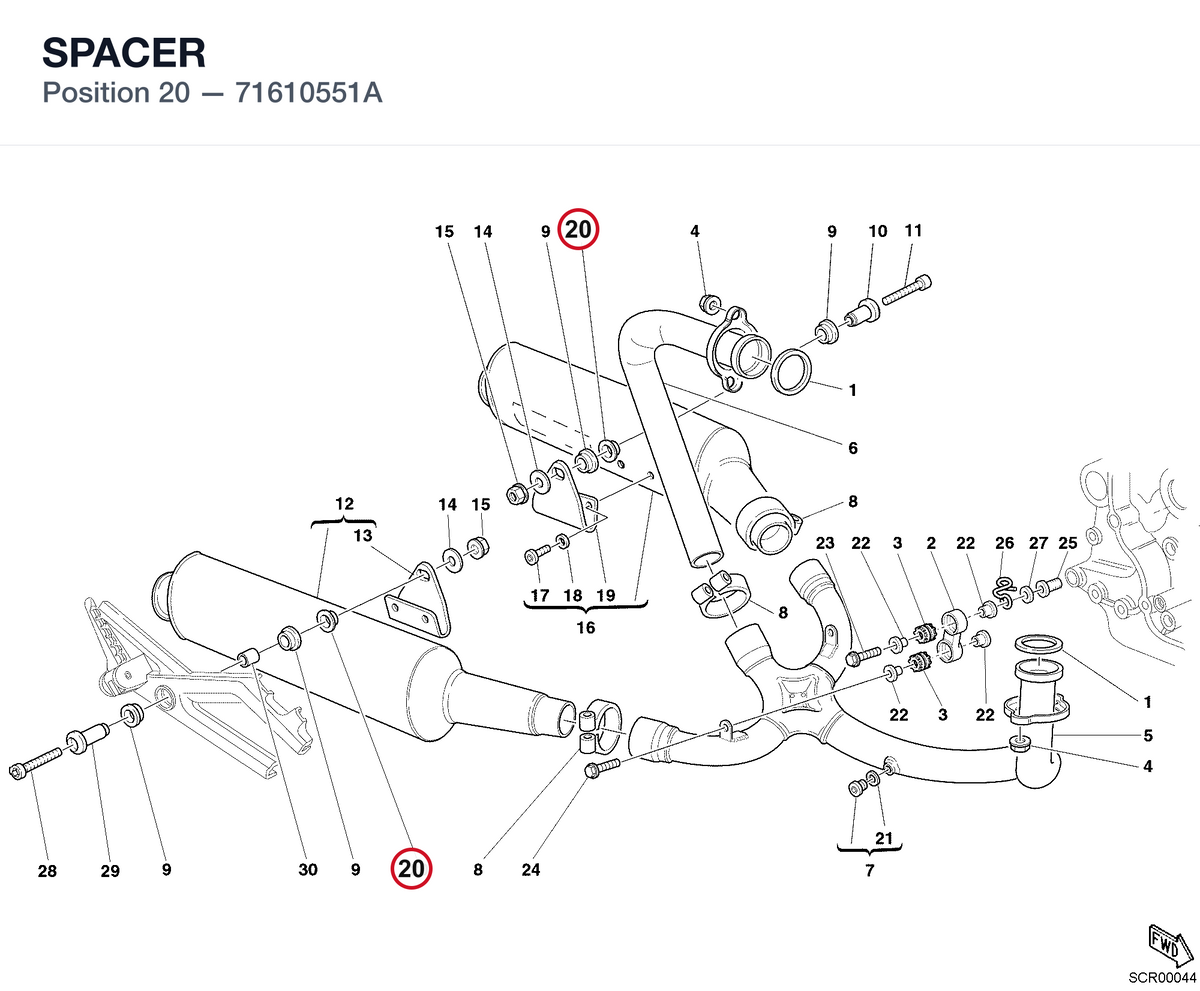 SPACER 71610551A diagram position
