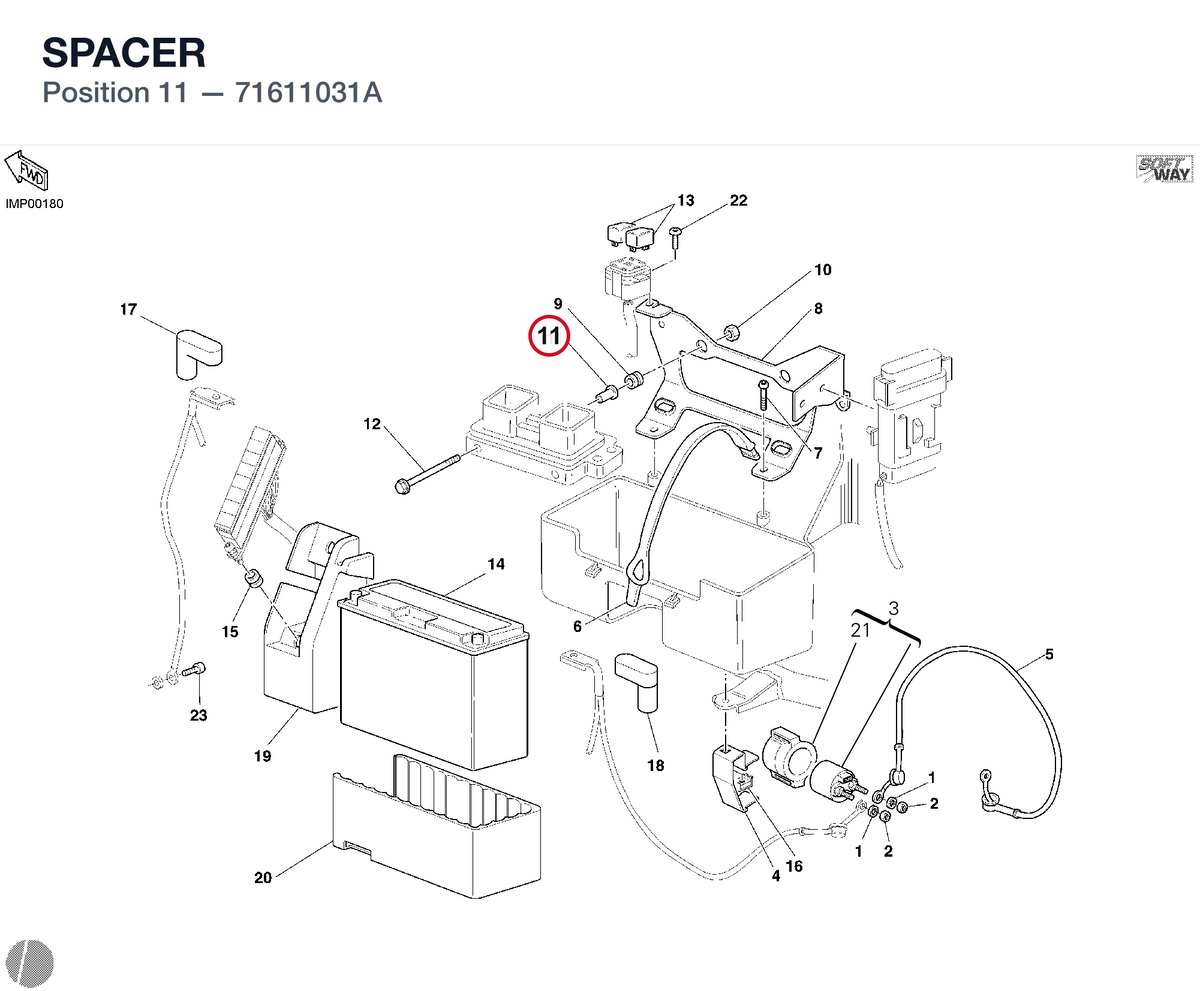 SPACER 71611031A diagram position