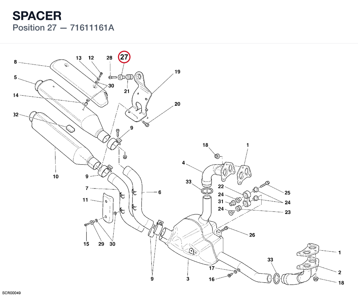 SPACER 71611161A diagram position