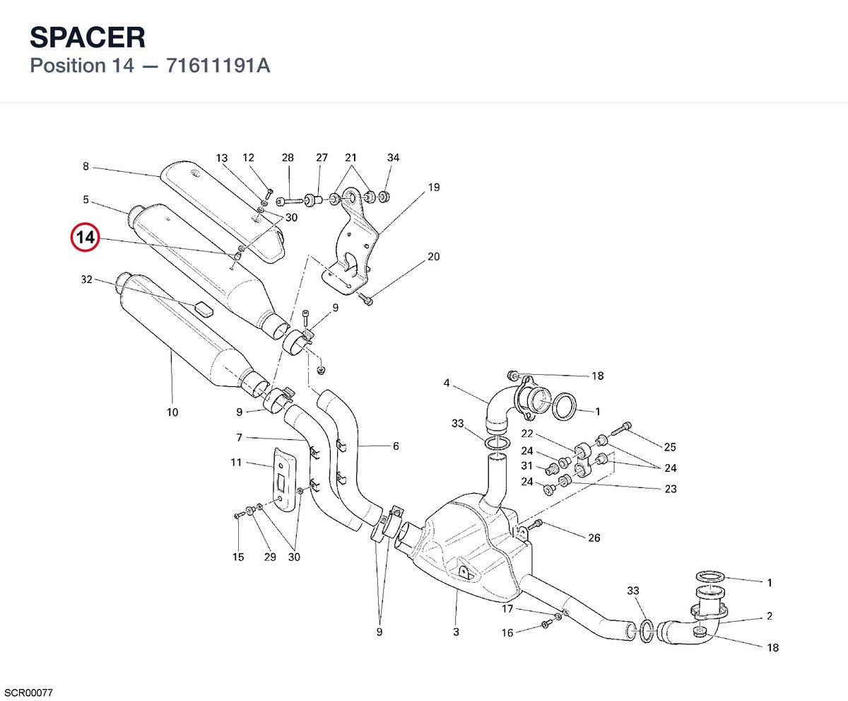 SPACER 71611191A diagram position