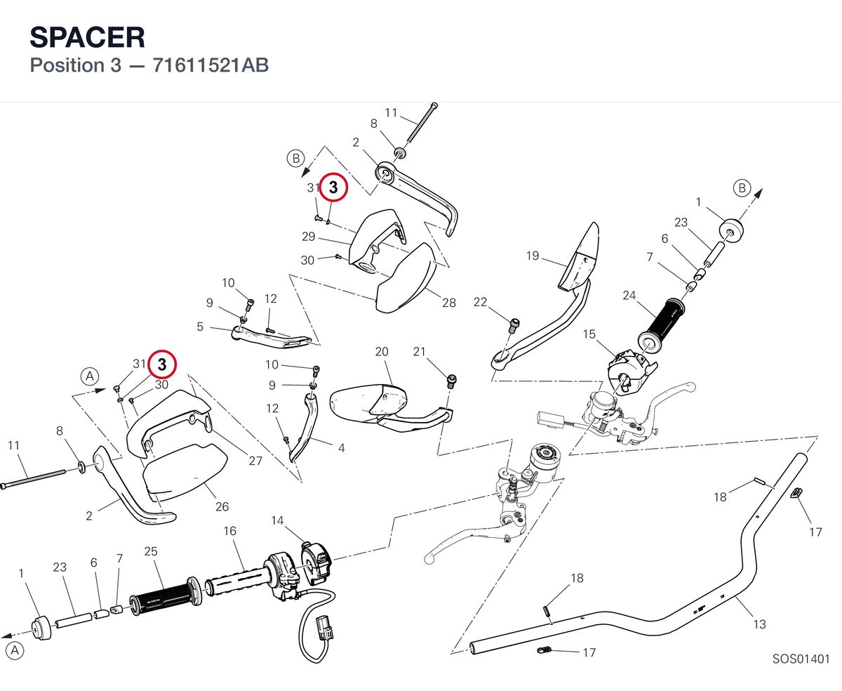 SPACER 71611521AB diagram position