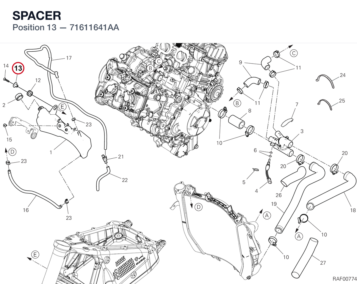 SPACER 71611641AA diagram position