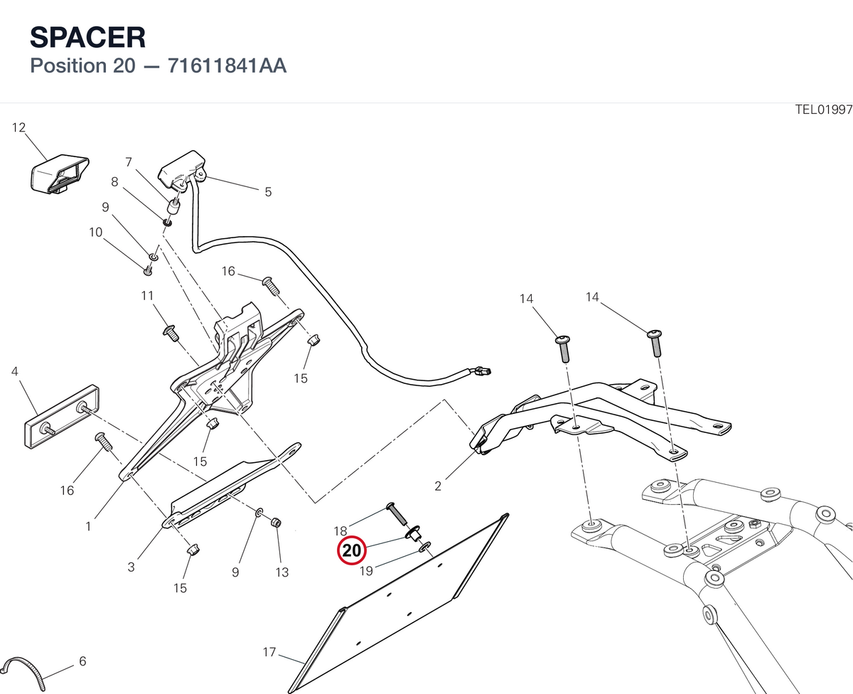 SPACER 71611841AA diagram position