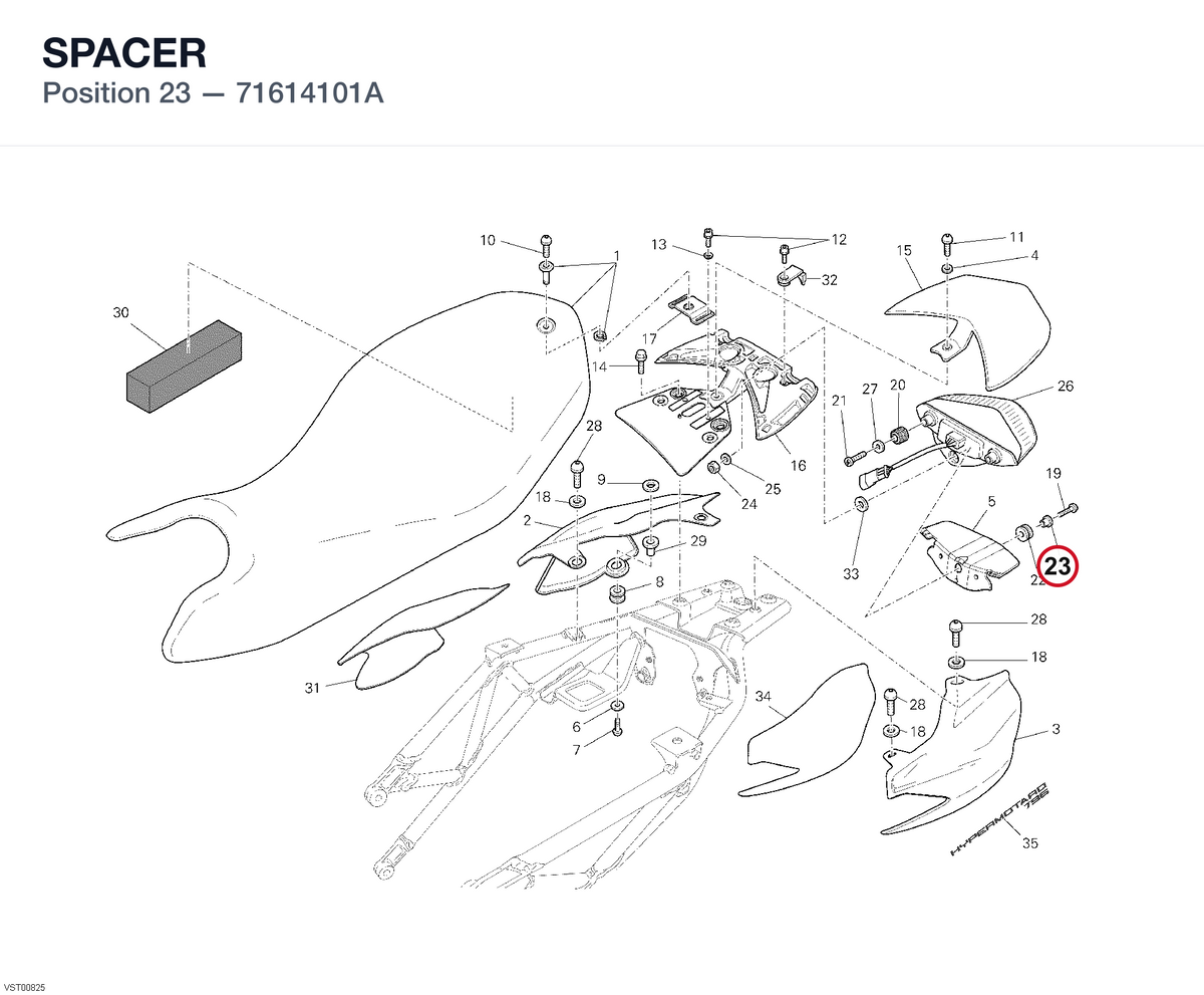 SPACER 71614101A diagram position