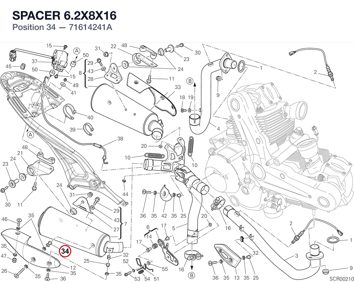 SPACER 6.2X8X16 71614241A diagram position