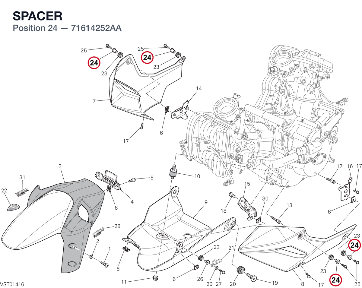 SPACER 71614252AA diagram position