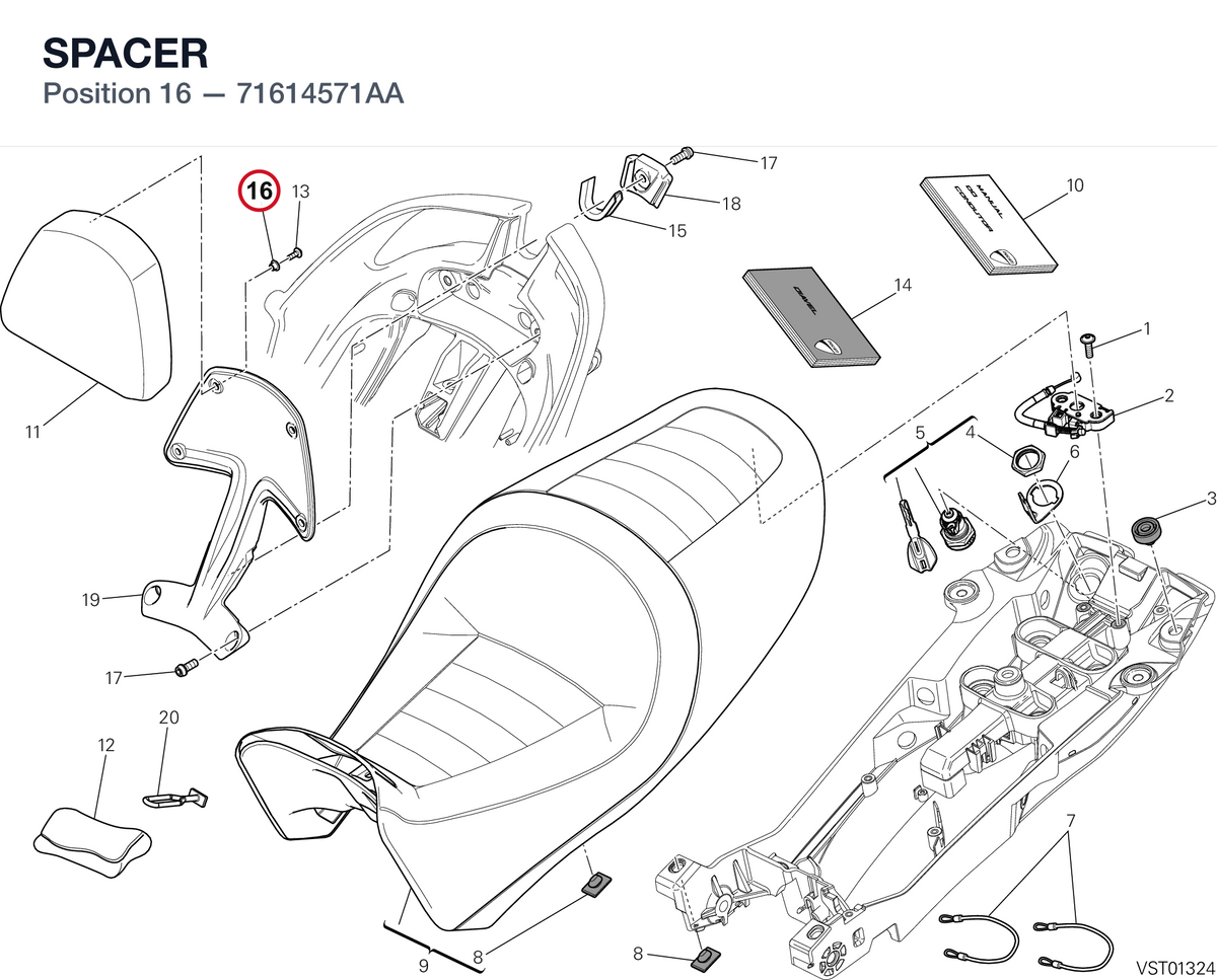 SPACER 71614571AA diagram position