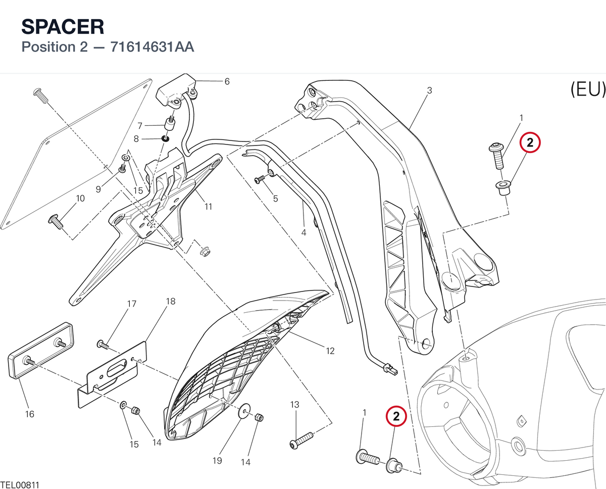 SPACER 71614631AA diagram position