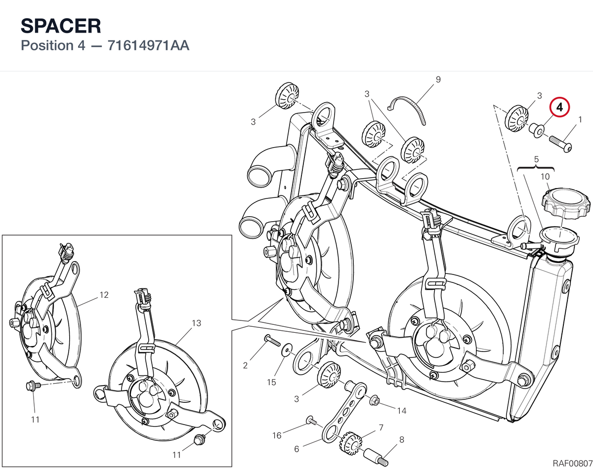 SPACER 71614971AA diagram position