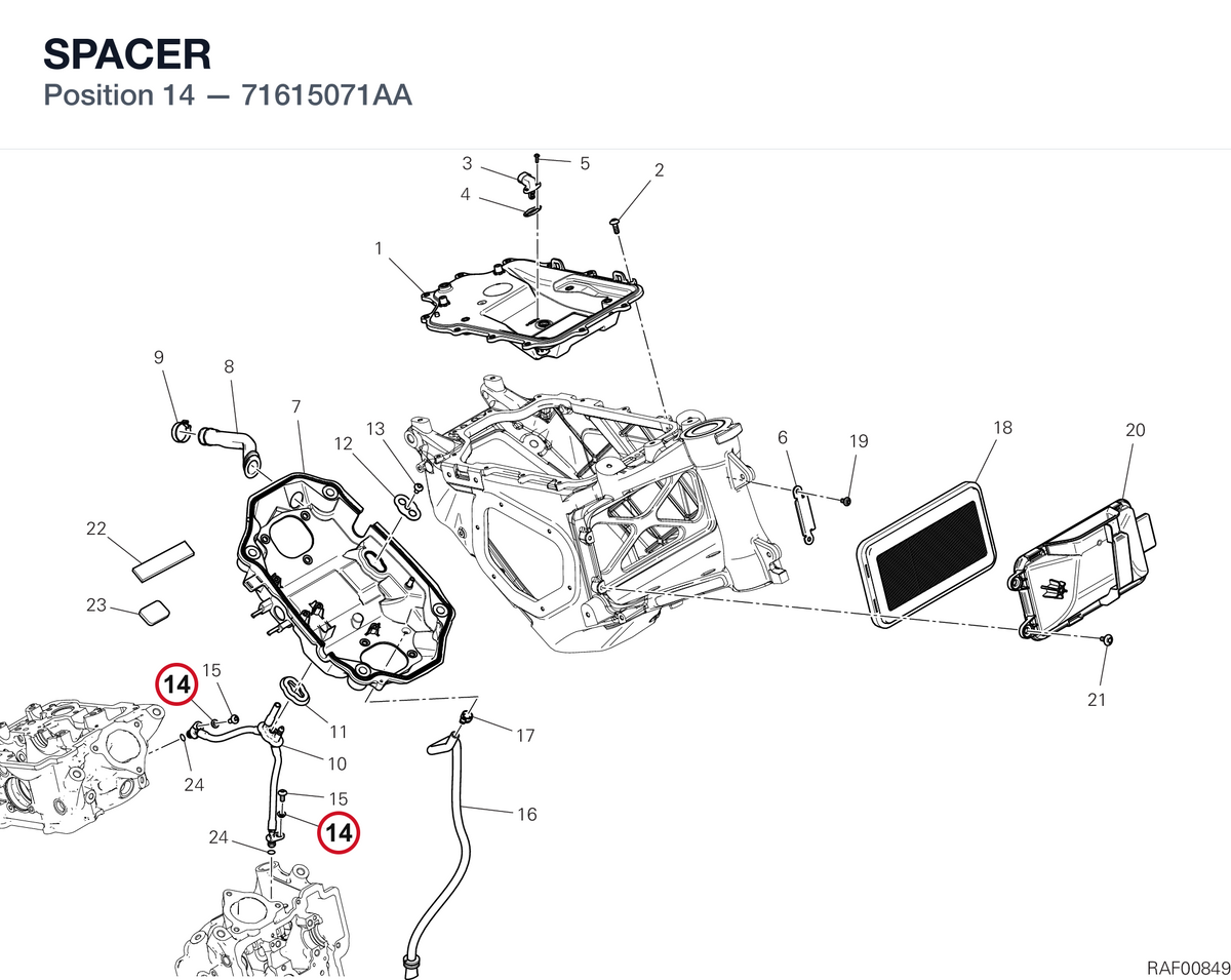 SPACER 71615071AA diagram position