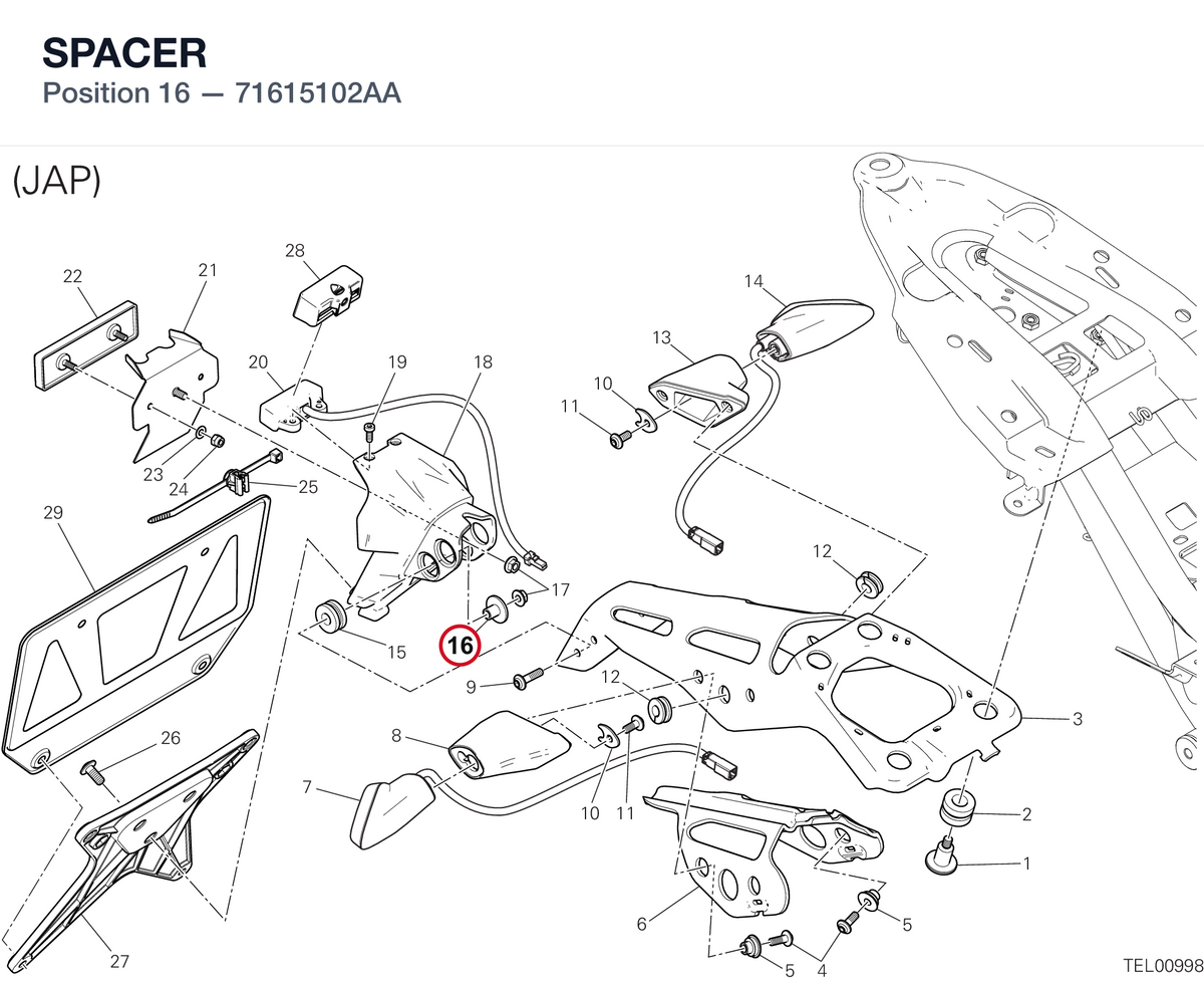 SPACER 71615102AA diagram position
