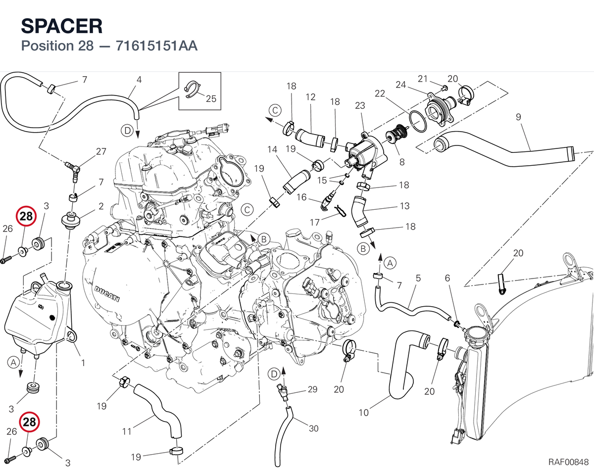 SPACER 71615151AA diagram position