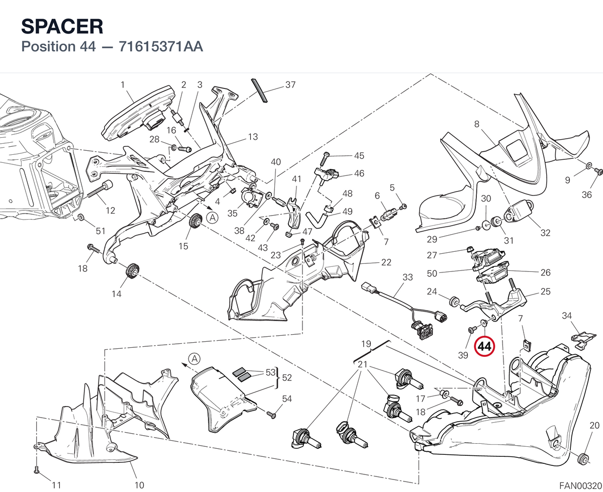 SPACER 71615371AA diagram position