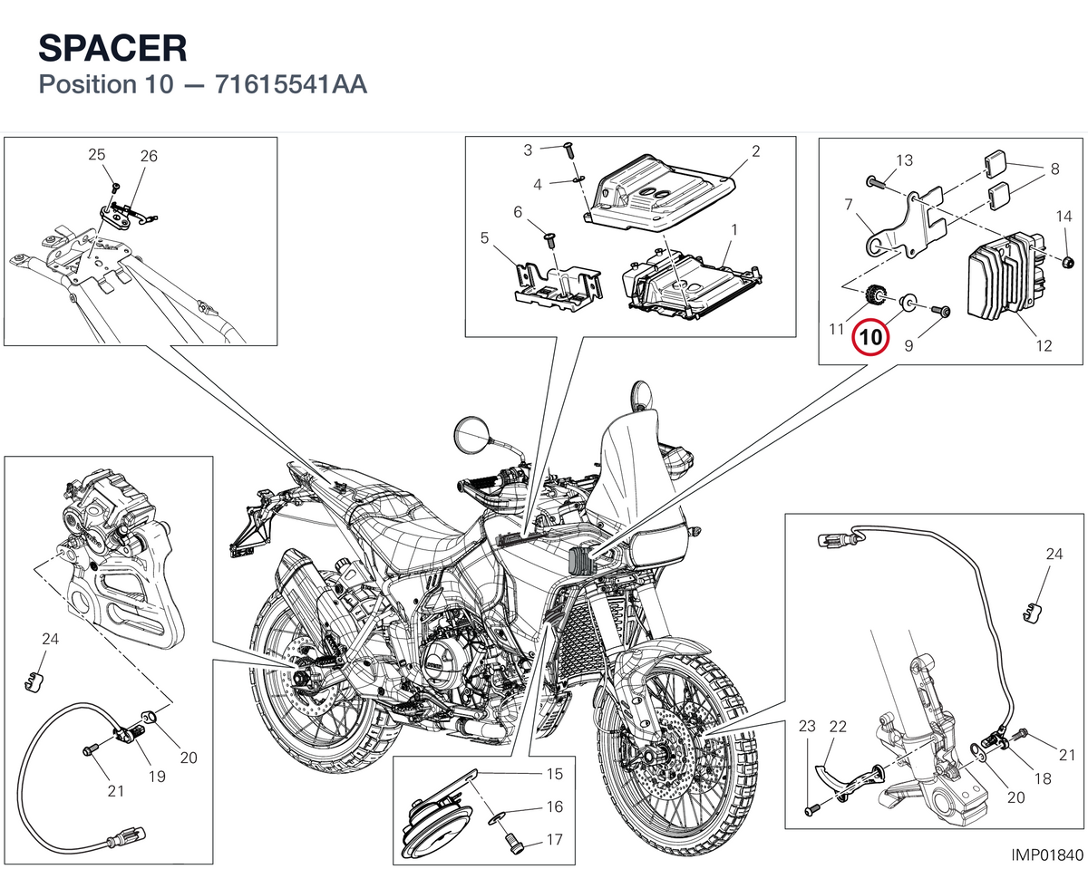 SPACER 71615541AA diagram position