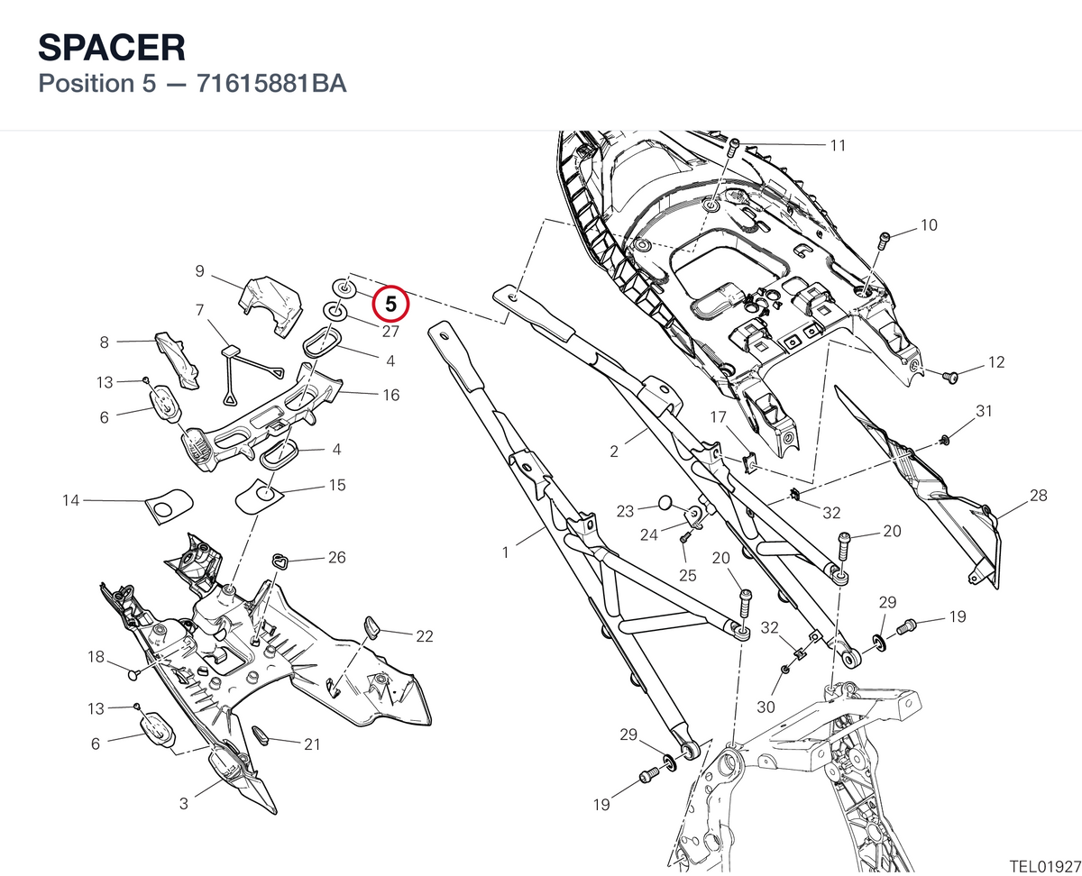 SPACER 71615881BA diagram position