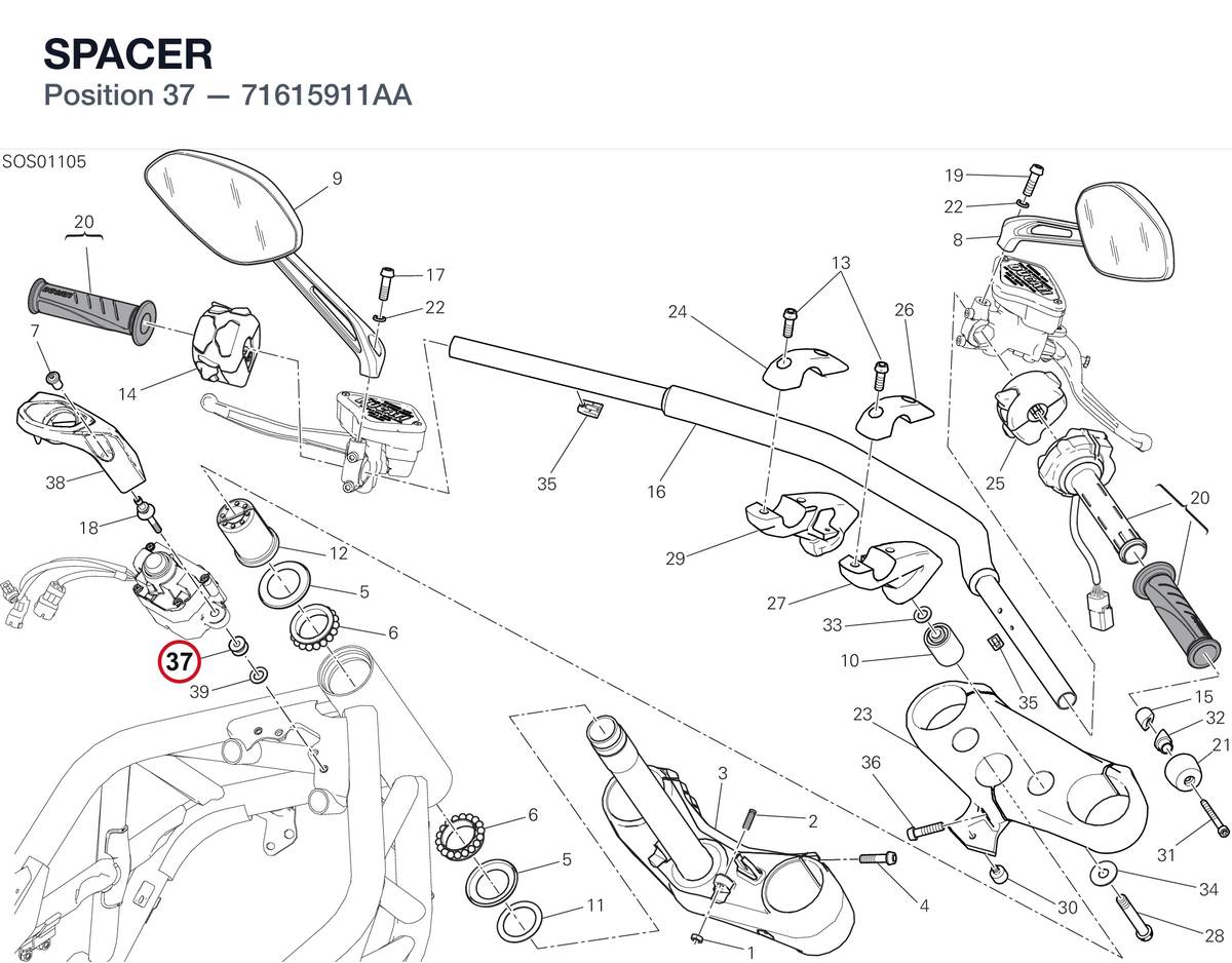 SPACER 71615911AA diagram position