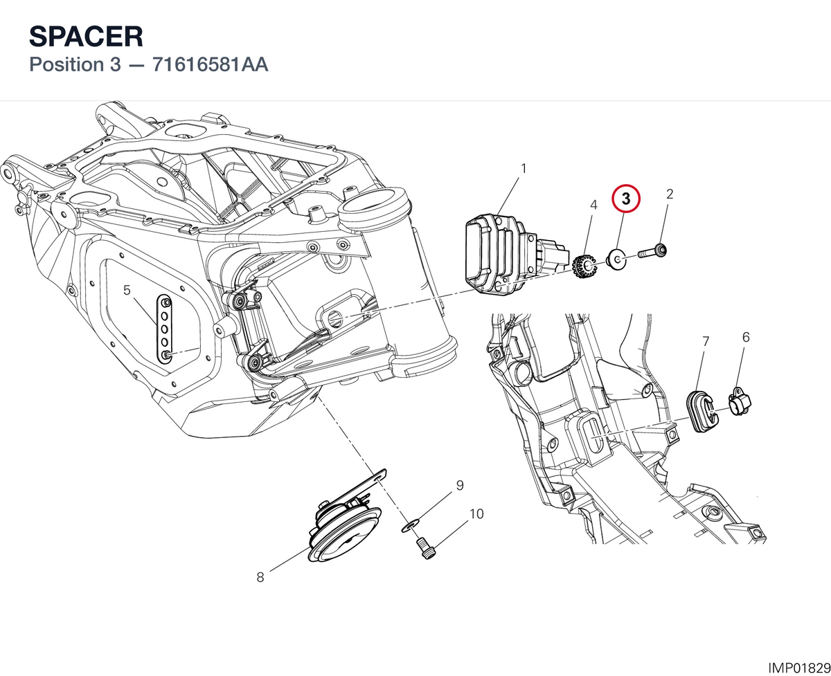 SPACER 71616581AA diagram position