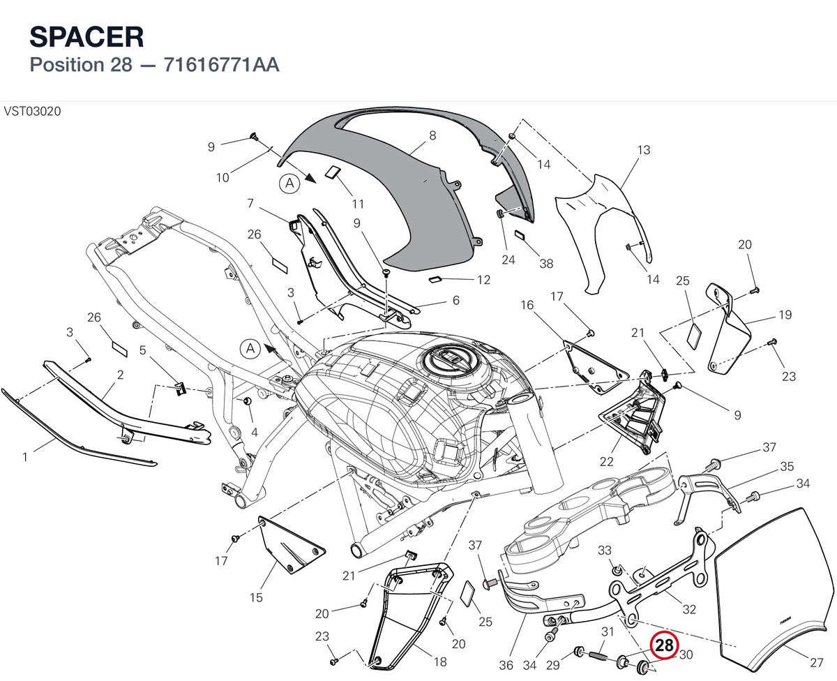 SPACER 71616771AA diagram position