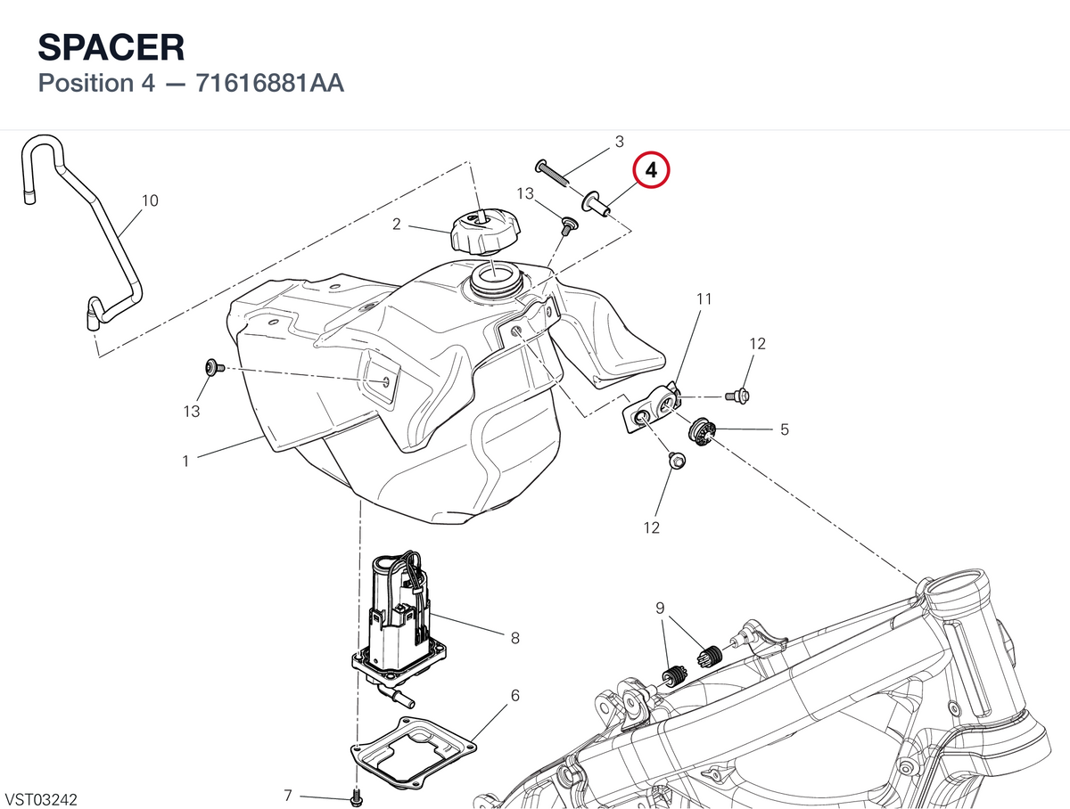 SPACER 71616881AA diagram position