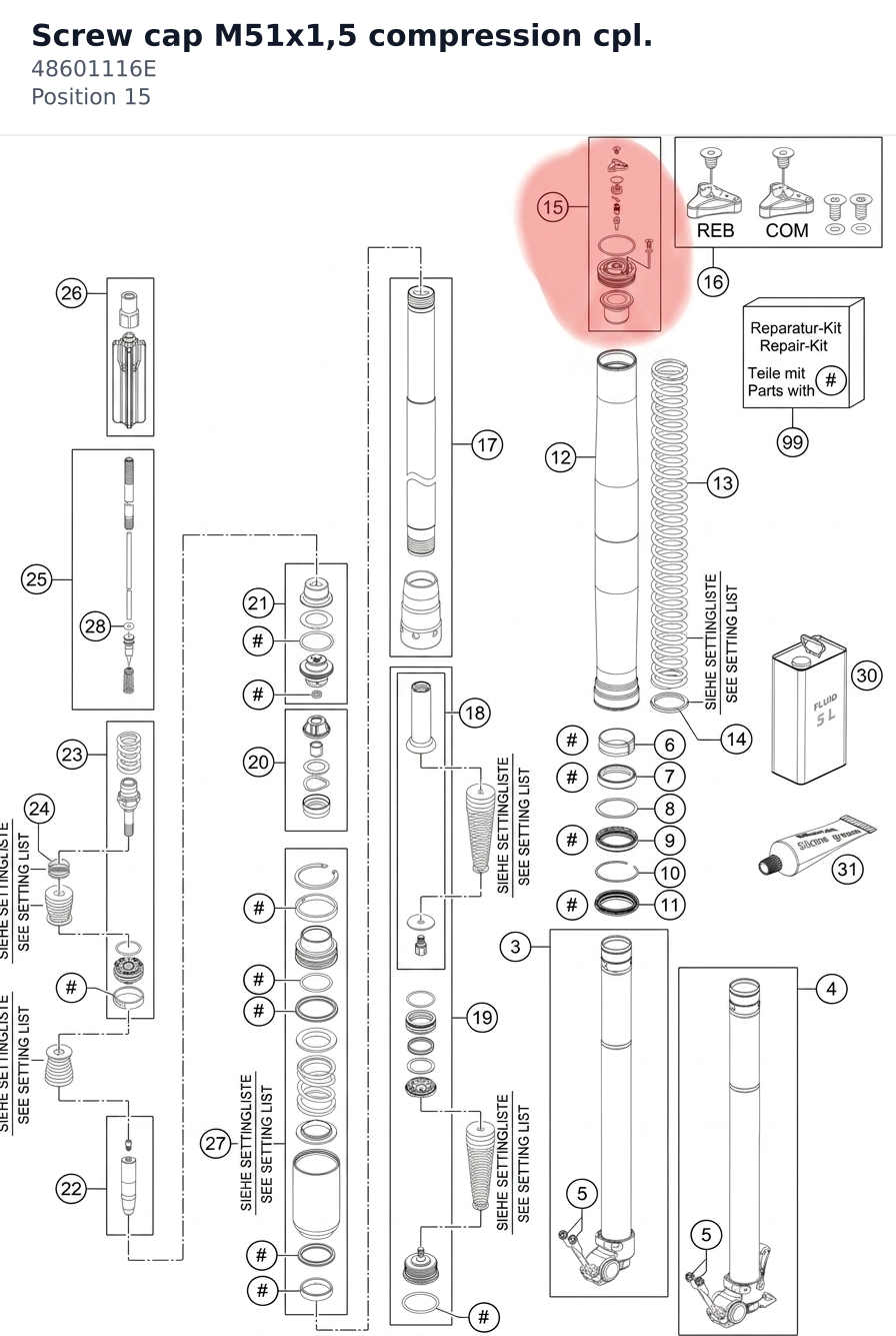 Diagram preview: Screw cap M51x1,5 compression cpl. (48601116E)