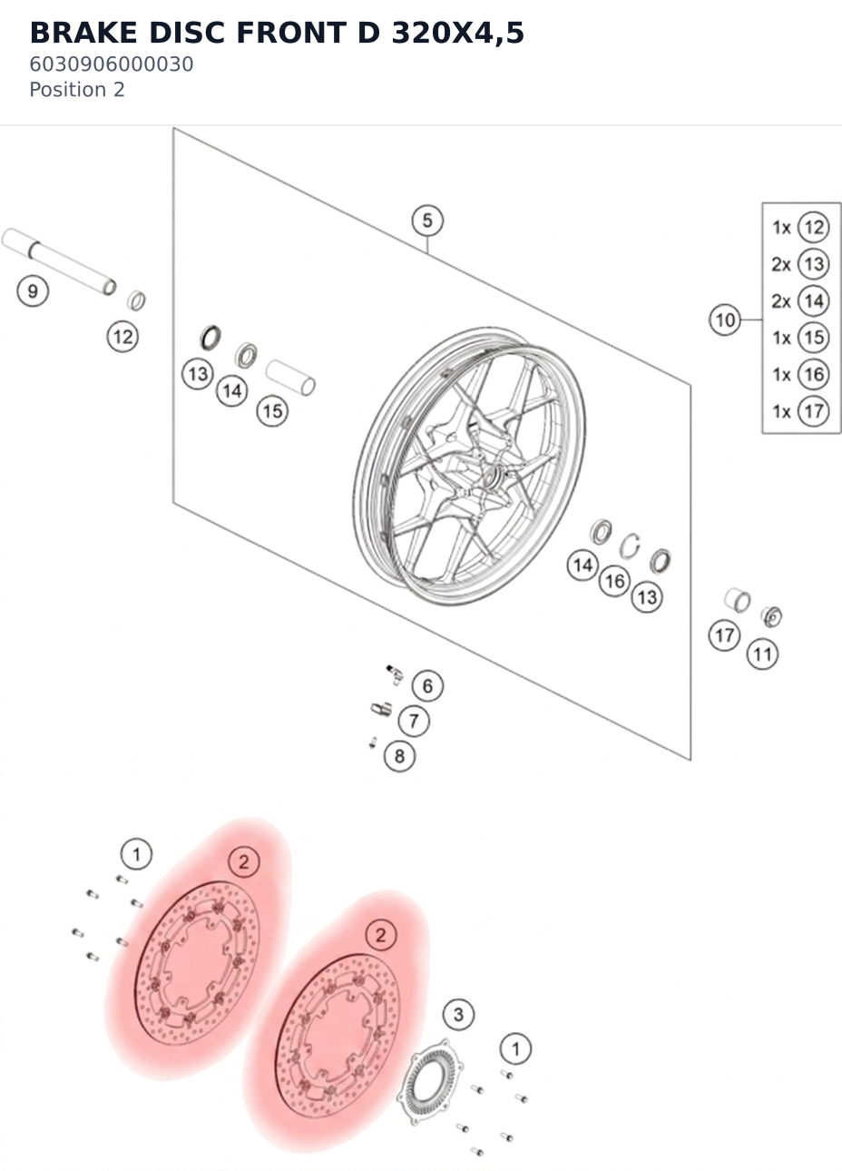 Diagram preview: BRAKE DISC FRONT D 320X4,5 (6030906000030)