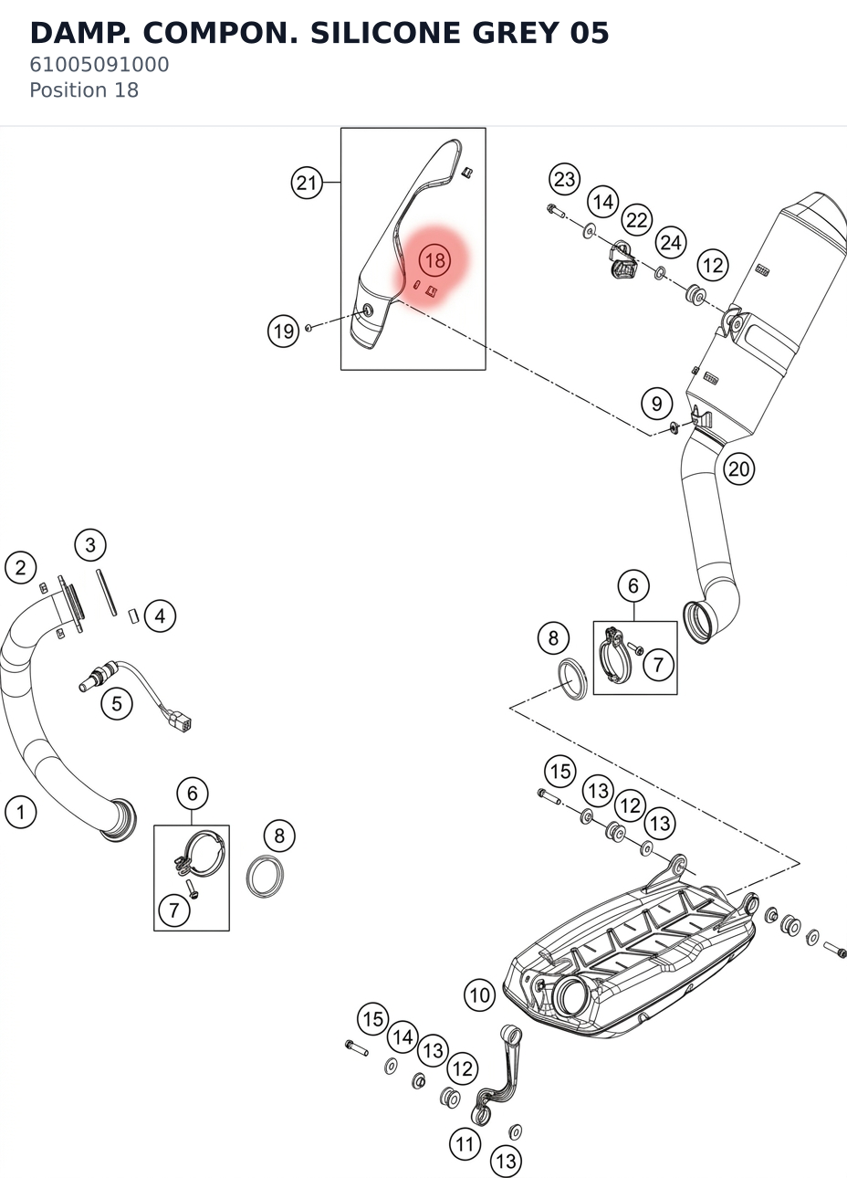 Diagram preview: DAMP. COMPON. SILICONE GREY 05 (61005091000)