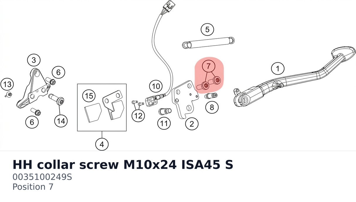 Diagram preview: HH collar screw M10x24 ISA45 S (0035100249S)