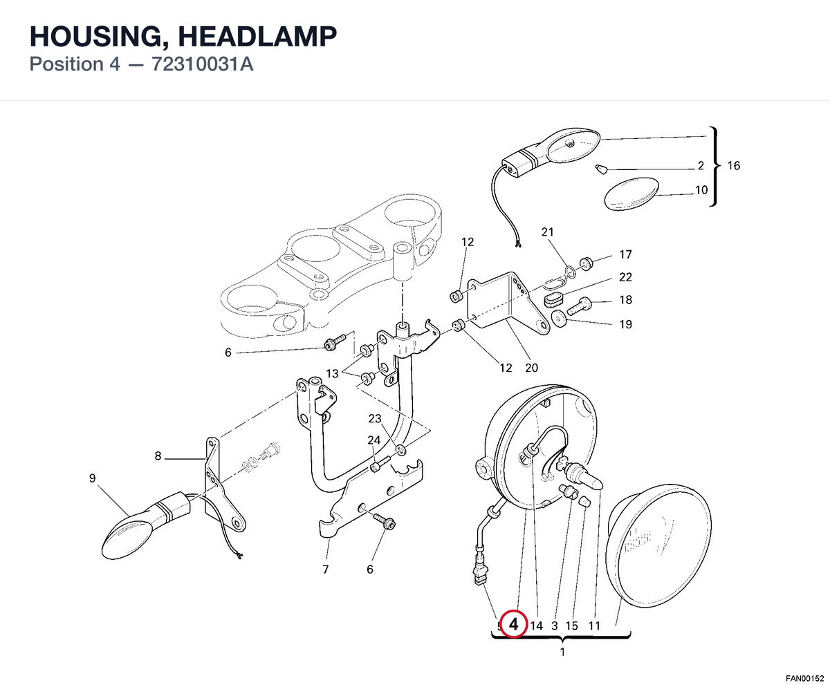 HOUSING, HEADLAMP 72310031A diagram position