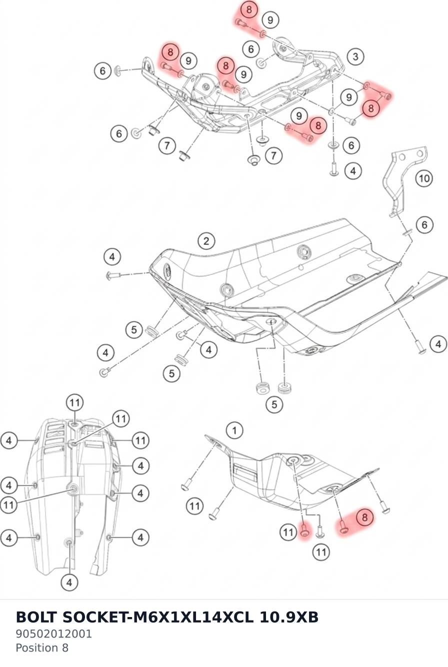 Diagram preview: BOLT SOCKET-M6X1XL14XCL 10.9XB (90502012001)