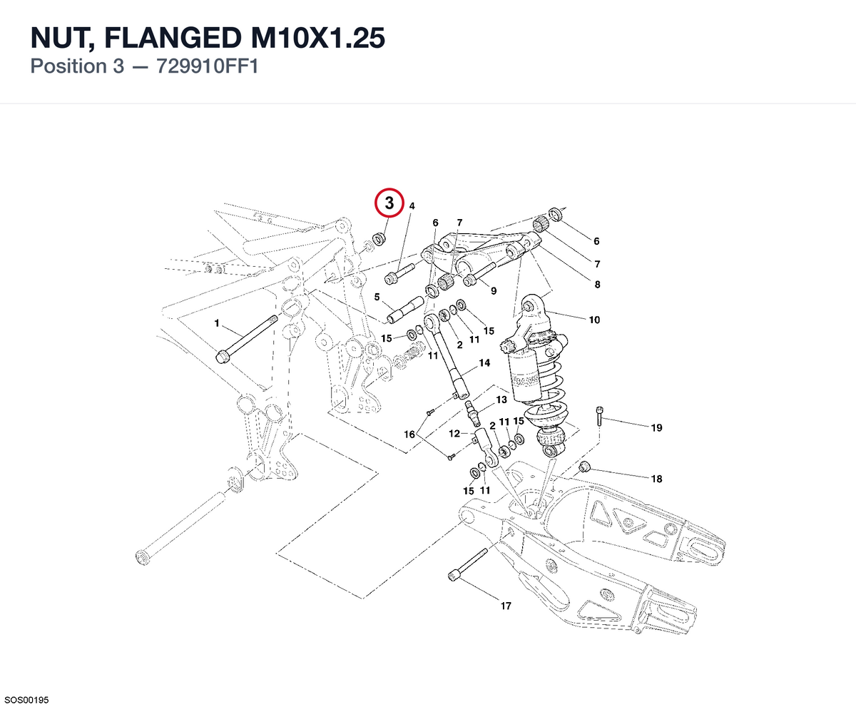 NUT, FLANGED M10X1.25 729910FF1 diagram position