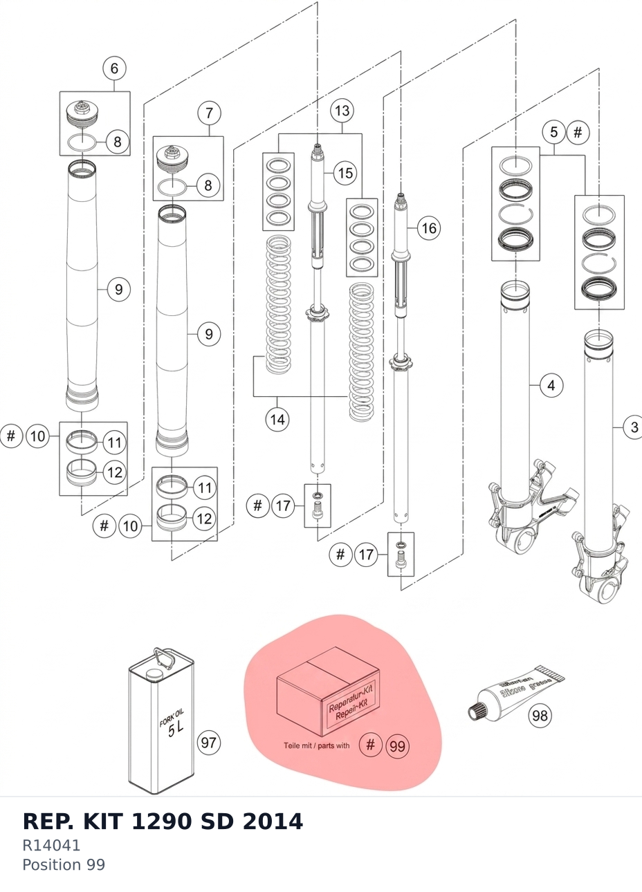 Diagram preview: REP. KIT 1290 SD 2014 (R14041)