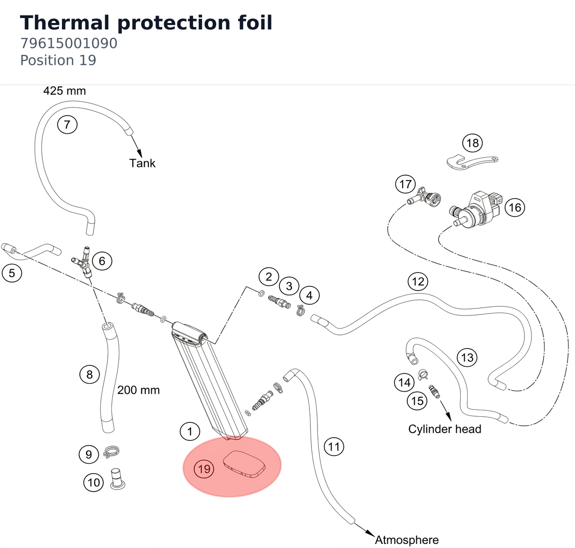 Diagram preview: Thermal protection foil (79615001090)