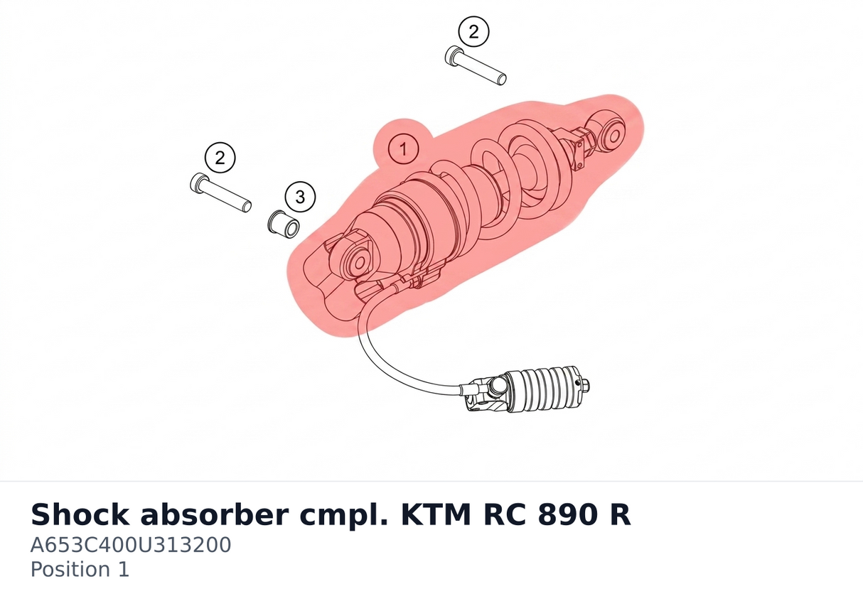 Diagram preview: Shock absorber cmpl. KTM RC 890 R (A653C400U313200)