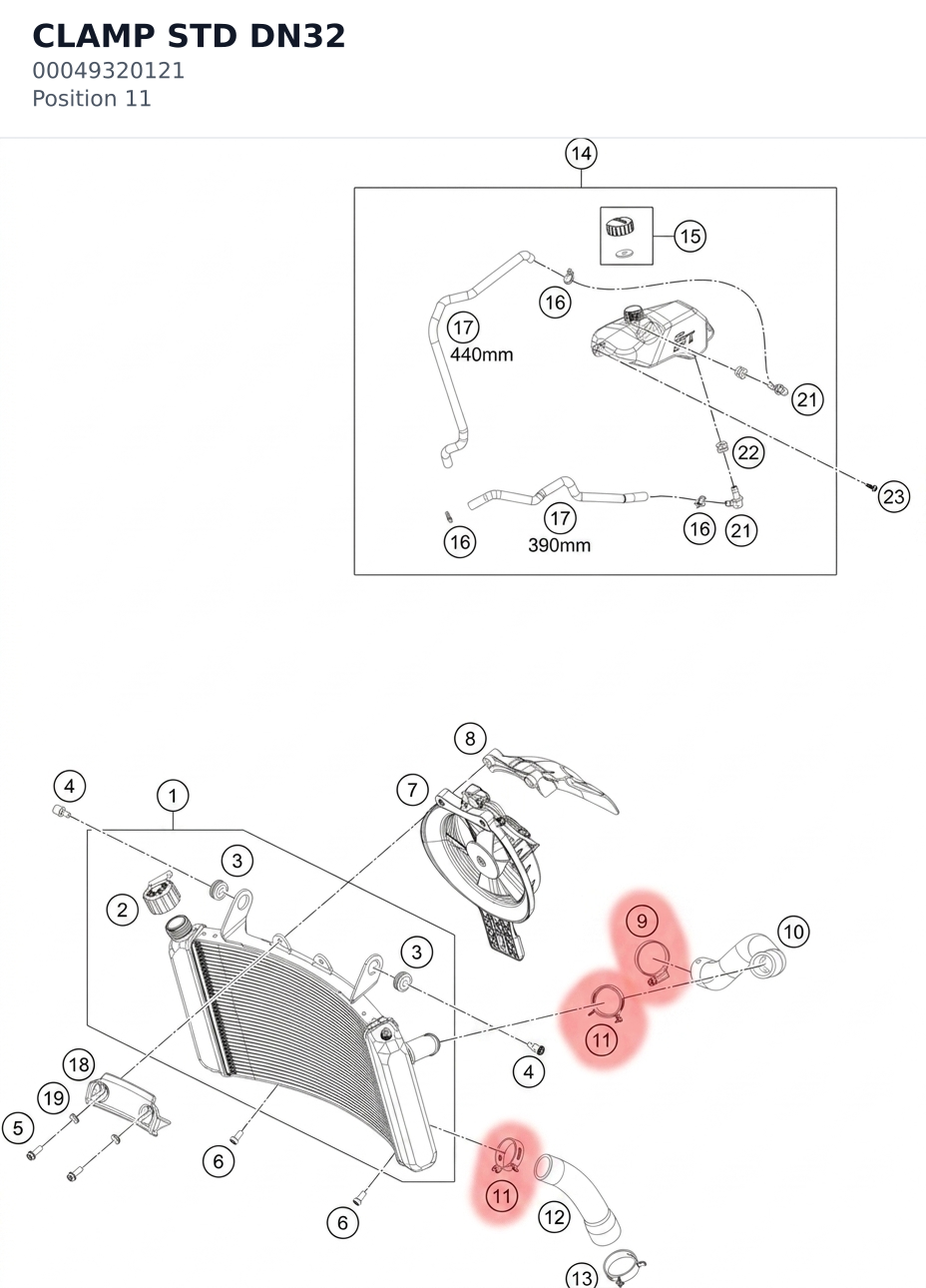 Diagram preview: CLAMP STD DN32 (00049320121)