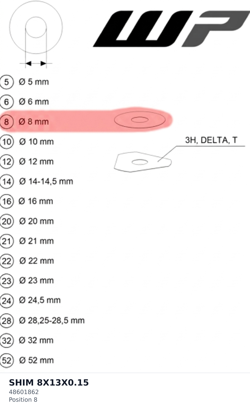 Diagram preview: SHIM 8X13X0.15 (48601862)