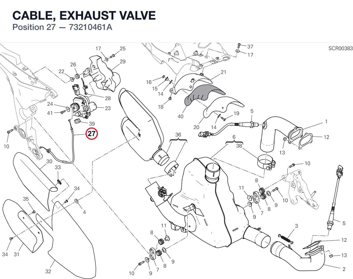 CABLE, EXHAUST VALVE 73210461A diagram position