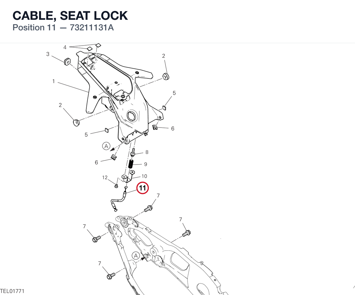 CABLE, SEAT LOCK 73211131A diagram position