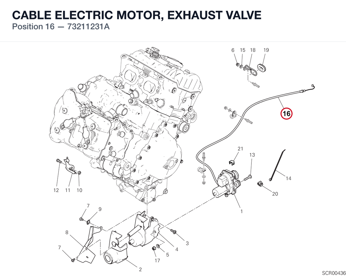 CABLE ELECTRIC MOTOR, EXHAUST VALVE 73211231A diagram position