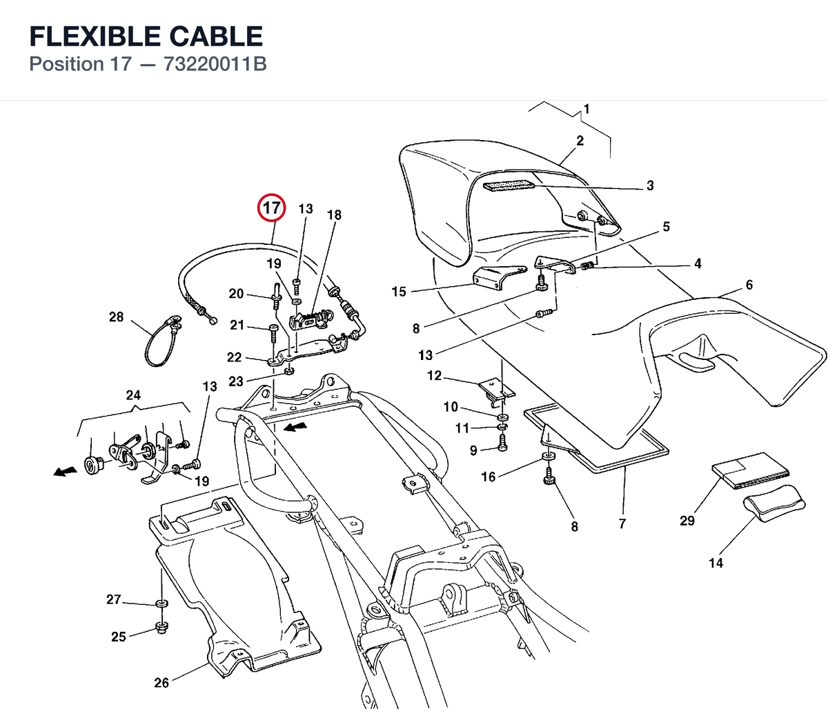 FLEXIBLE CABLE 73220011B diagram position