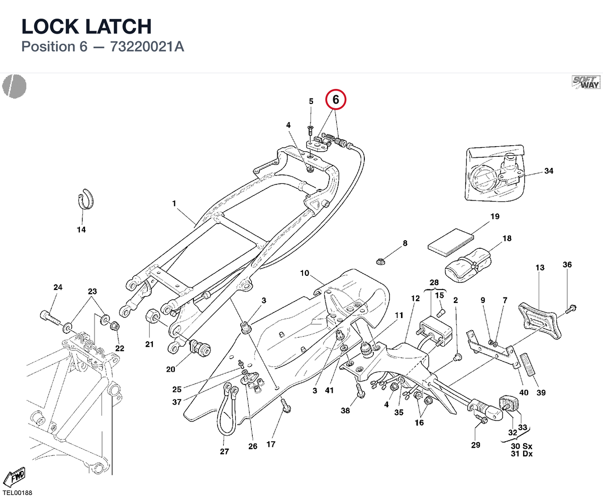 LOCK LATCH 73220021A diagram position