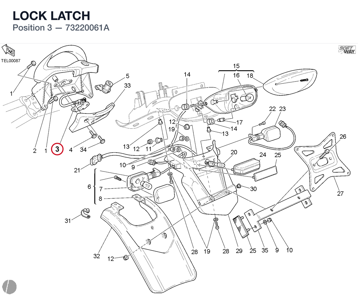 LOCK LATCH 73220061A diagram position