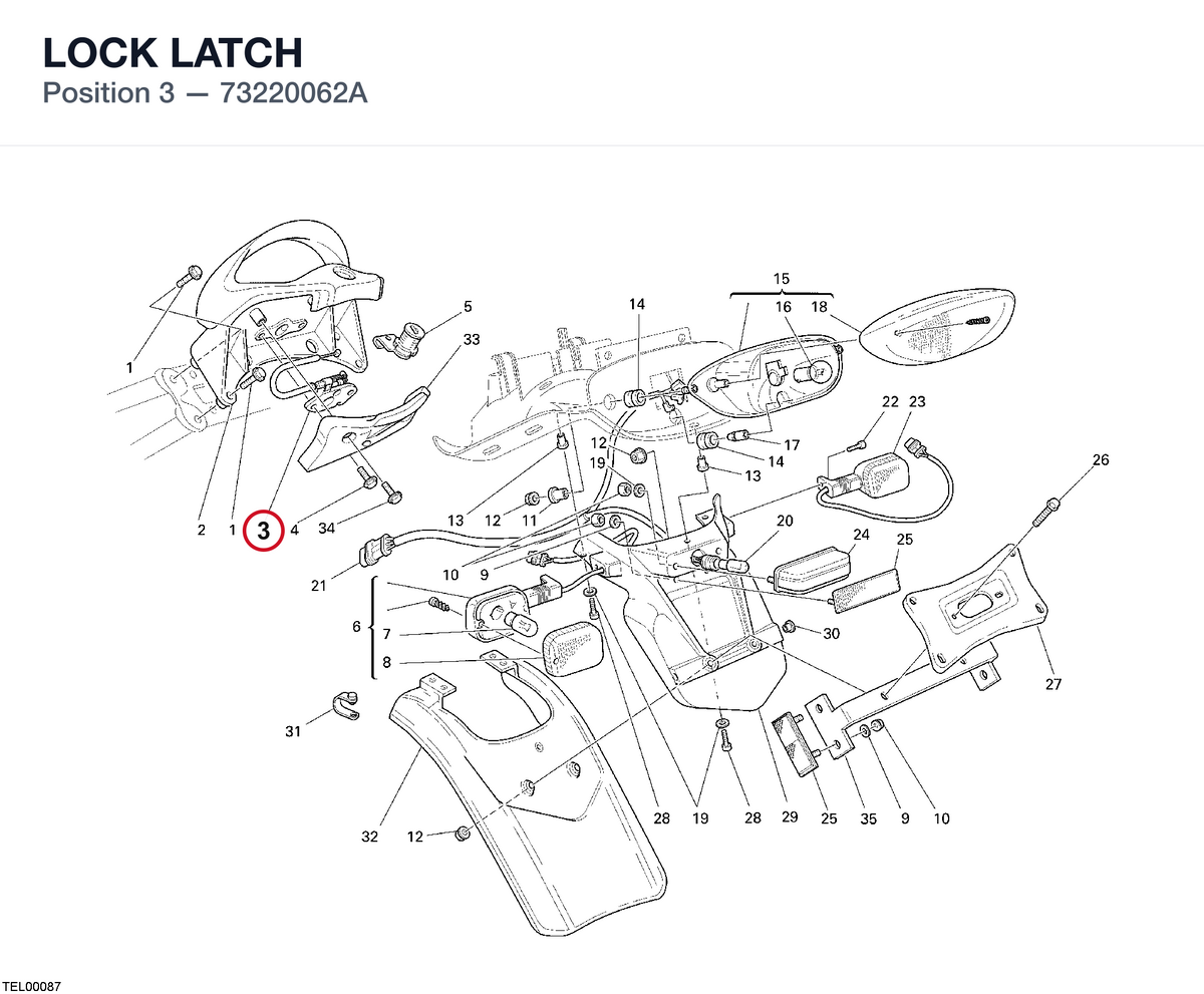 LOCK LATCH 73220062A diagram position