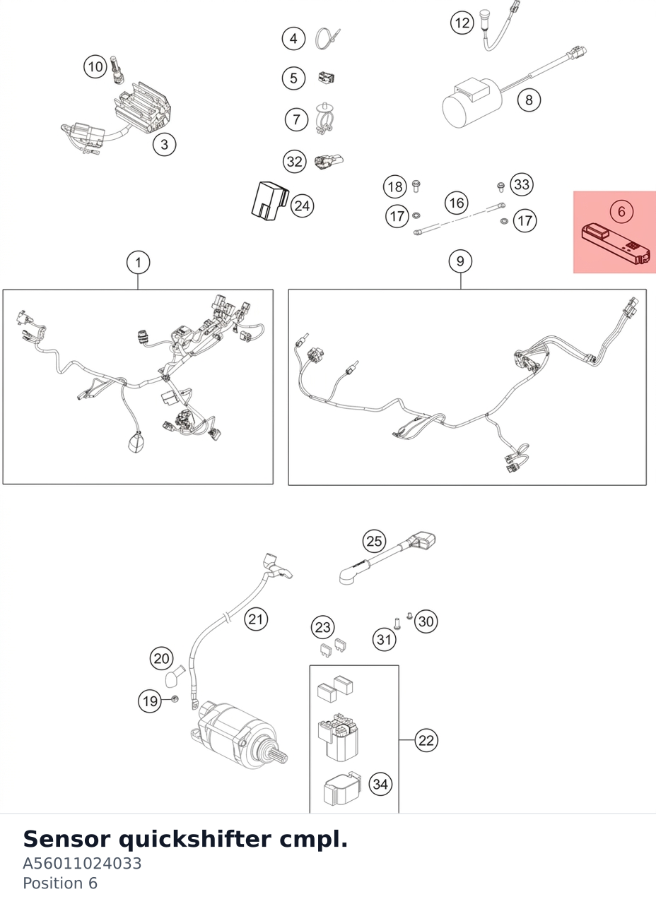 Diagram preview: Sensor quickshifter cmpl. (A56011024033)