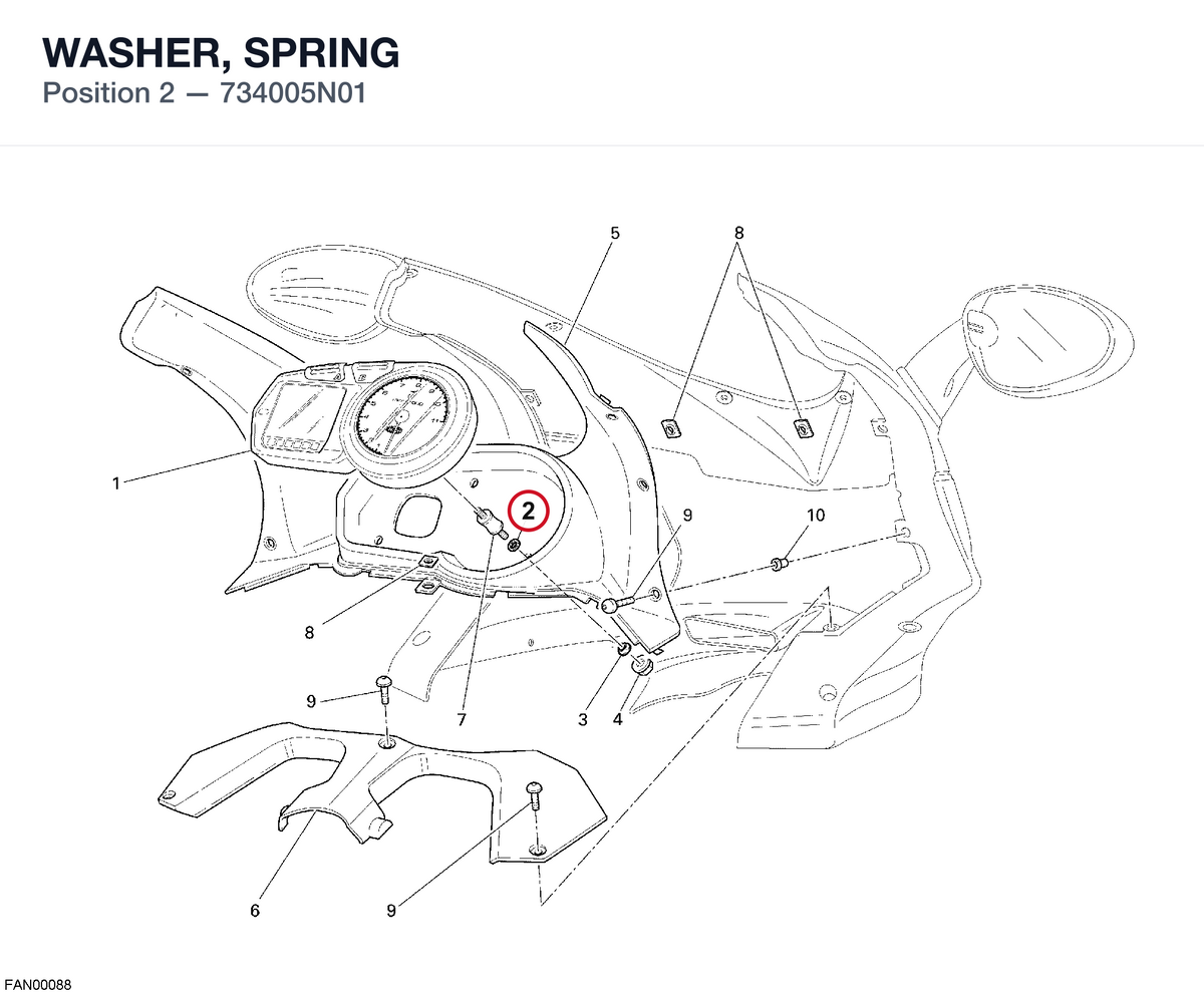 WASHER, SPRING 734005N01 diagram position