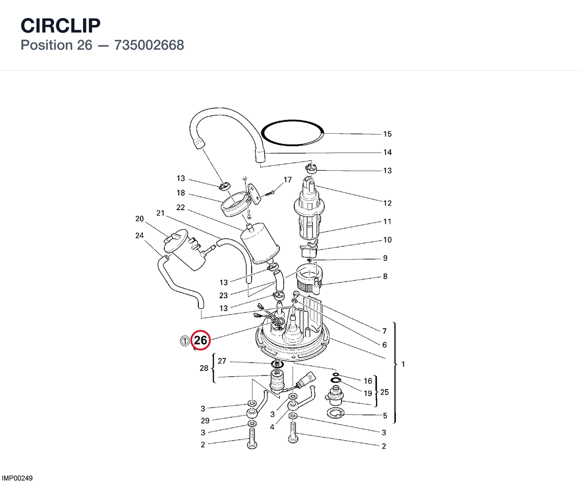 CIRCLIP 735002668 diagram position