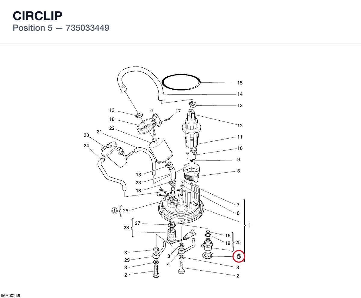 CIRCLIP 735033449 diagram position