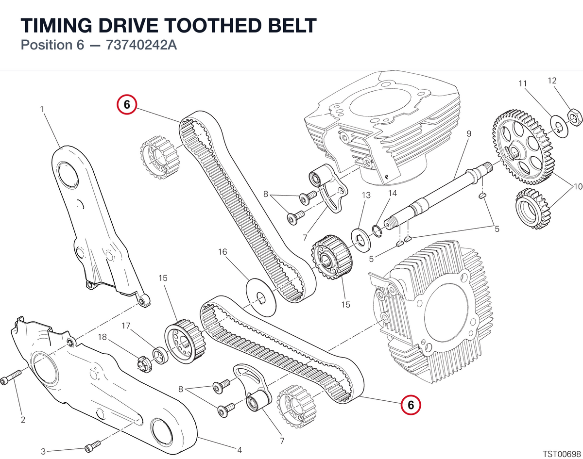 TIMING DRIVE TOOTHED BELT 73740242A diagram position