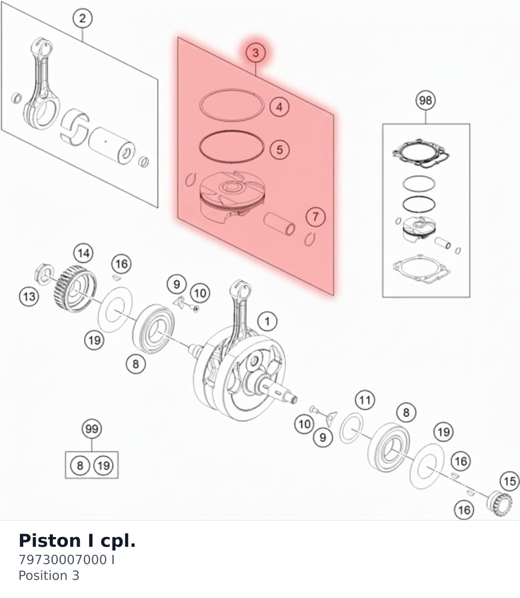 Diagram preview: Piston I cpl. (79730007000 I)
