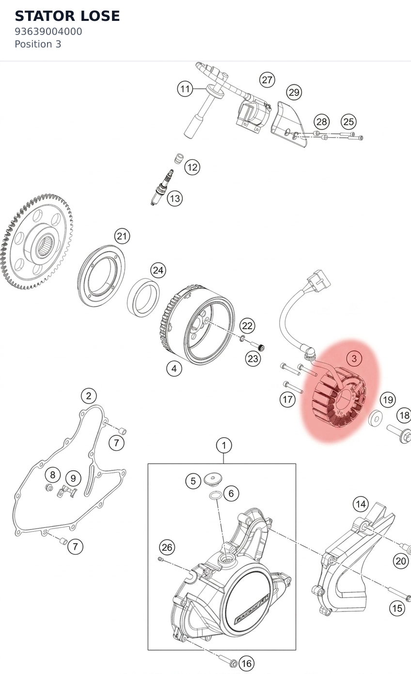 Diagram preview: STATOR LOSE (93639004000)