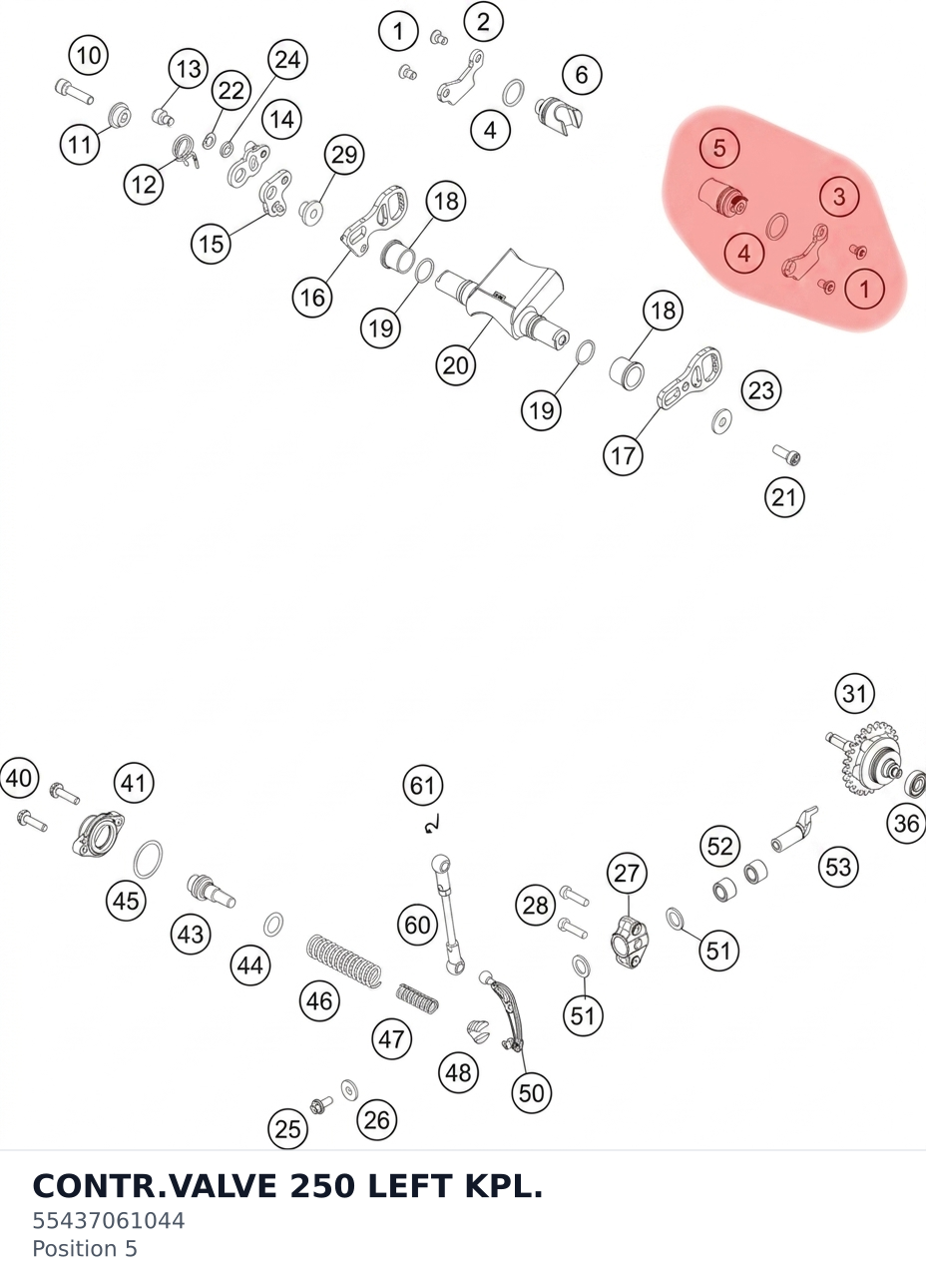 Diagram preview: CONTR.VALVE 250 LEFT KPL. (55437061044)
